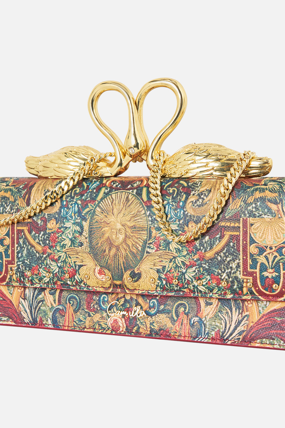 The CAMILLA BAGUETTE CLUTCH MEET ME AT THE MET in our  print.