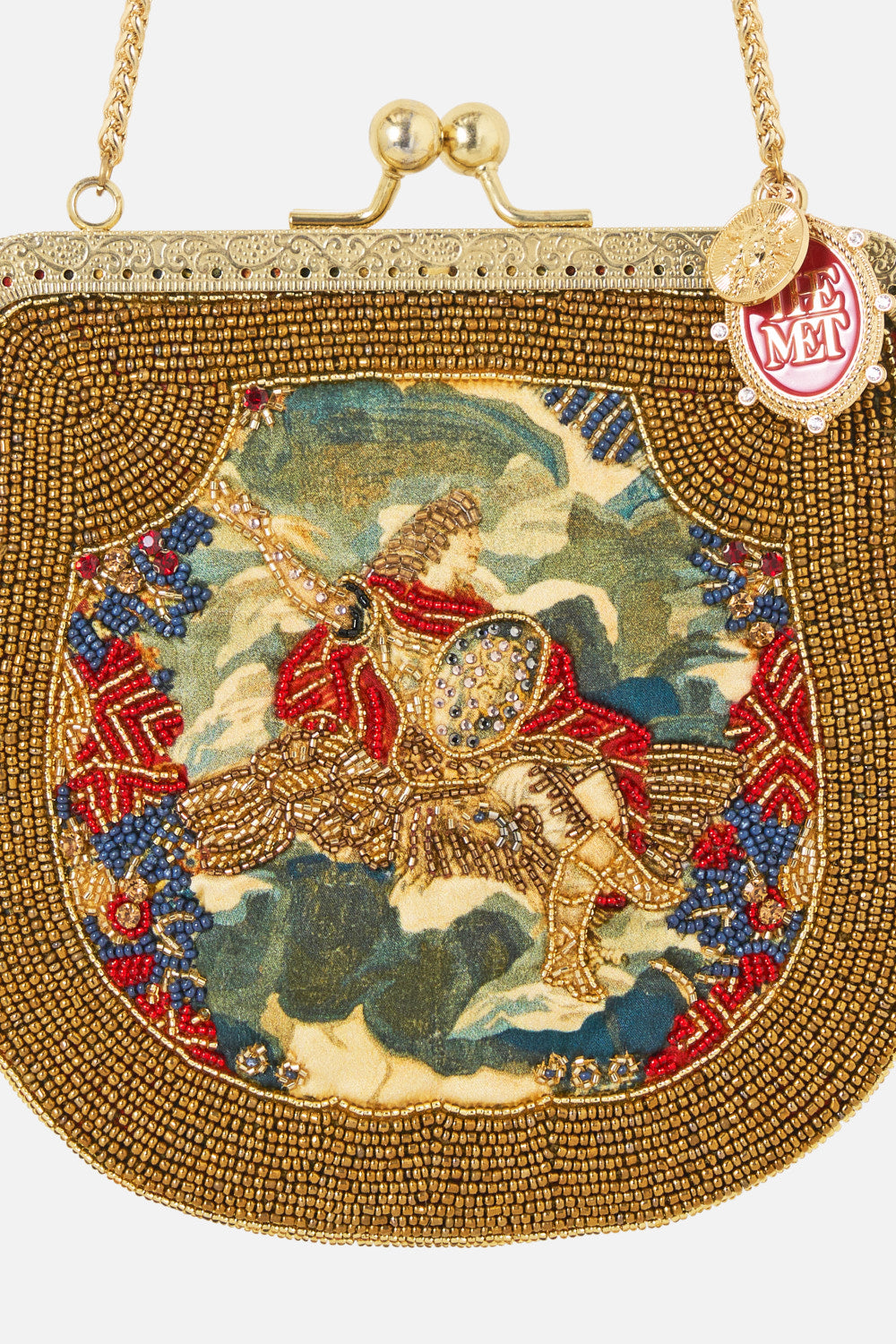 SILK POUCH WITH METAL FRAME CLOSURE MEET ME AT THE MET