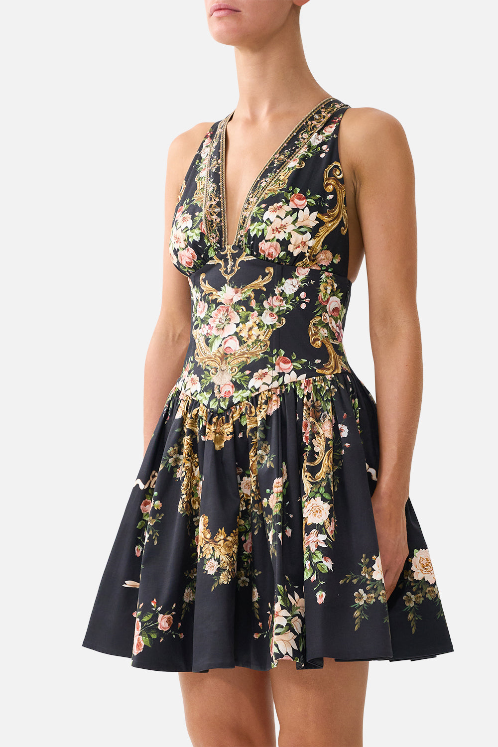 CORSET WAIST MINI DRESS VERSAILLES OR DIE