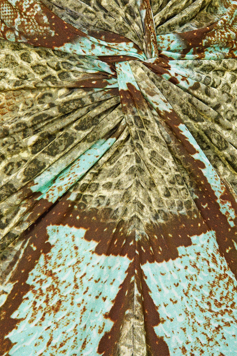 The CAMILLA Long Split Front Twist Dress in Print My Sweet Serpentine. Ghost View