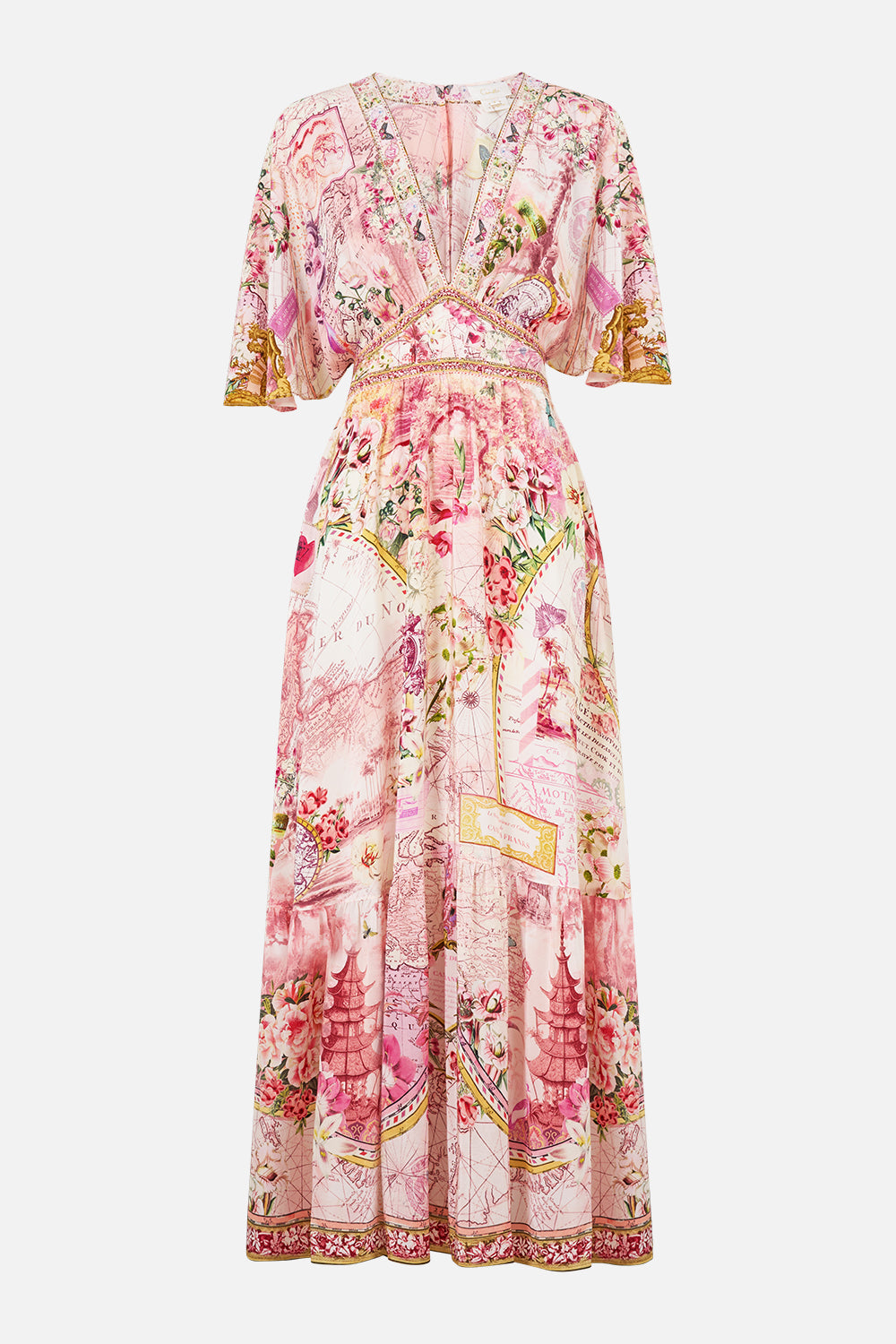 WAISTED DRESS WITH HEM RUFFLE JOURNAL DE VOYAGE