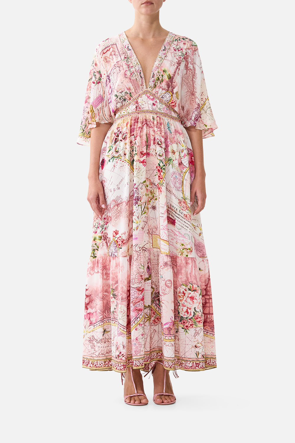 WAISTED DRESS WITH HEM RUFFLE JOURNAL DE VOYAGE