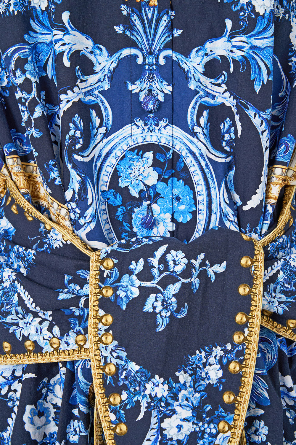 The Sweet Sacre Bleu Short Tiered Shirtdress With Wide Waist Tie