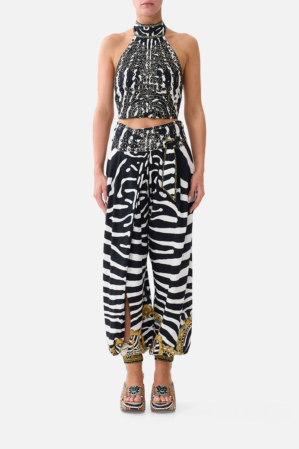HALTER TIE BACK TOP ZIG ZAG ZOO