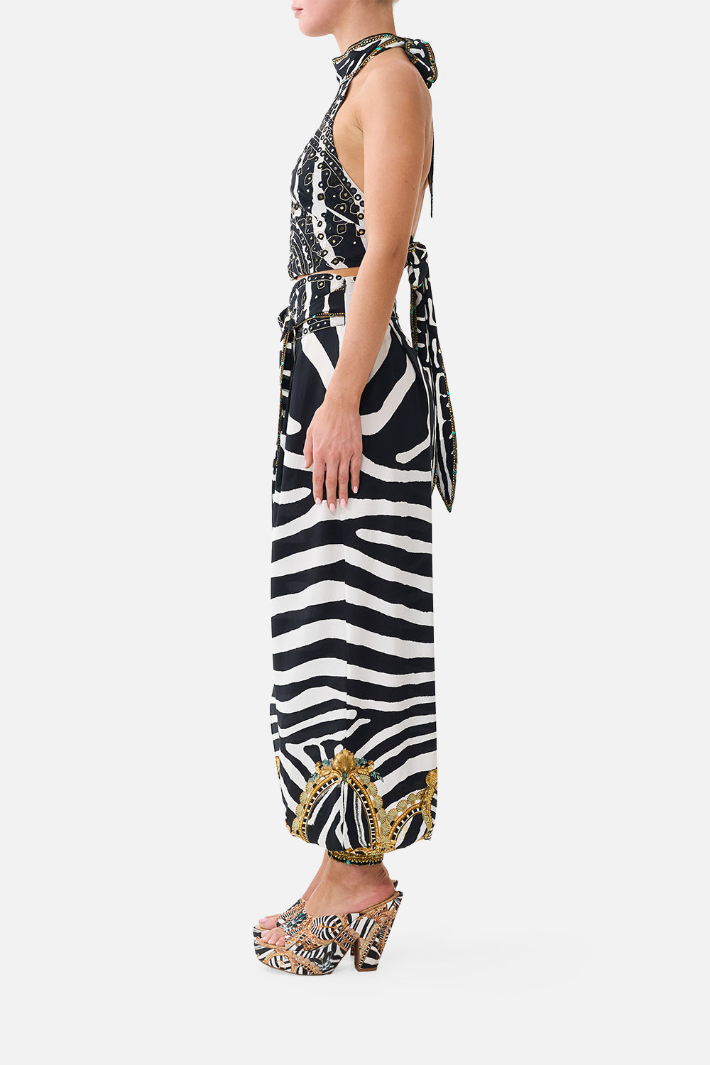 HALTER TIE BACK TOP ZIG ZAG ZOO