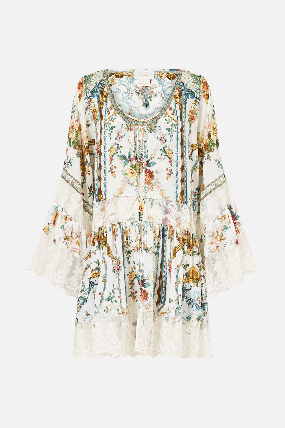 The Ballad Of The Bibliotheque Tie Front Ruffle Dress
