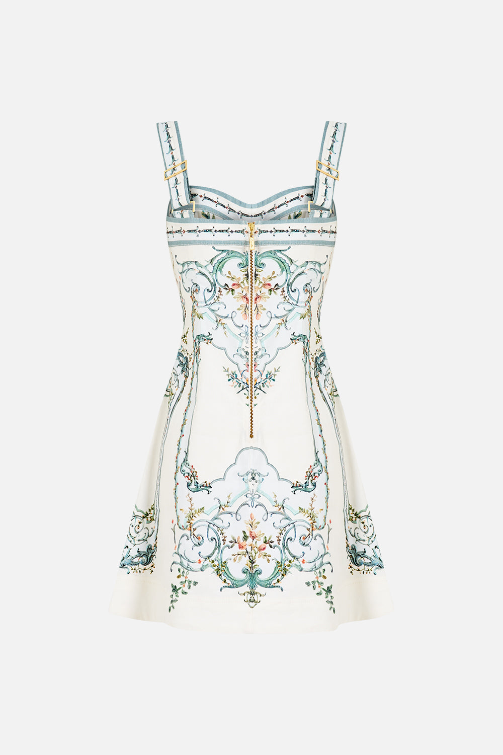The Ballad Of The Bibliotheque Fitted Short Dress With Topstitching