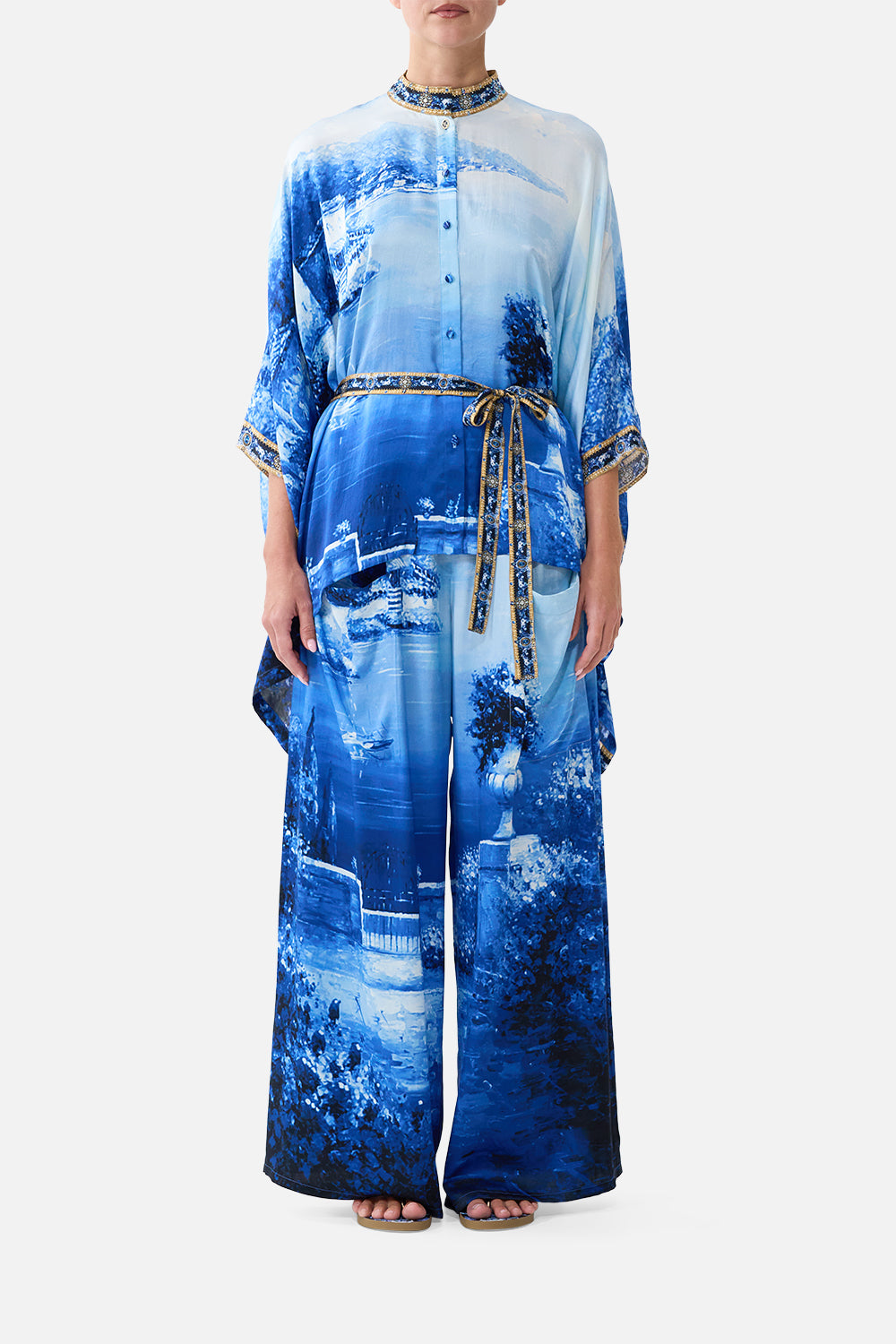 BUTTON THROUGH SCARF BLOUSE SWEET SACRÉ BLEU