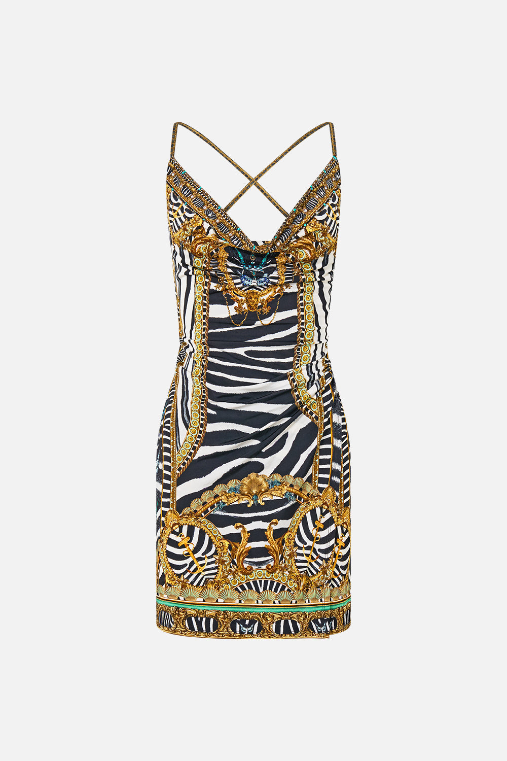 DRAPE JERSEY MINI DRESS ZIG ZAG ZOO