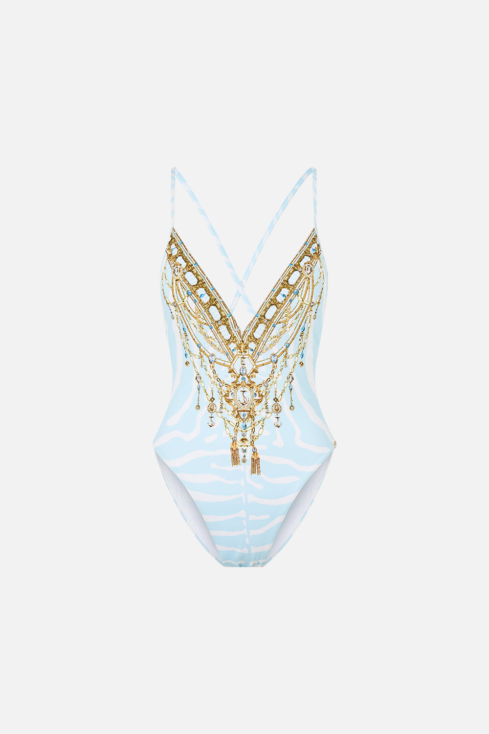PADDED V NECK CROSS BACK ONE PIECE SPIRIT OF STRIPES