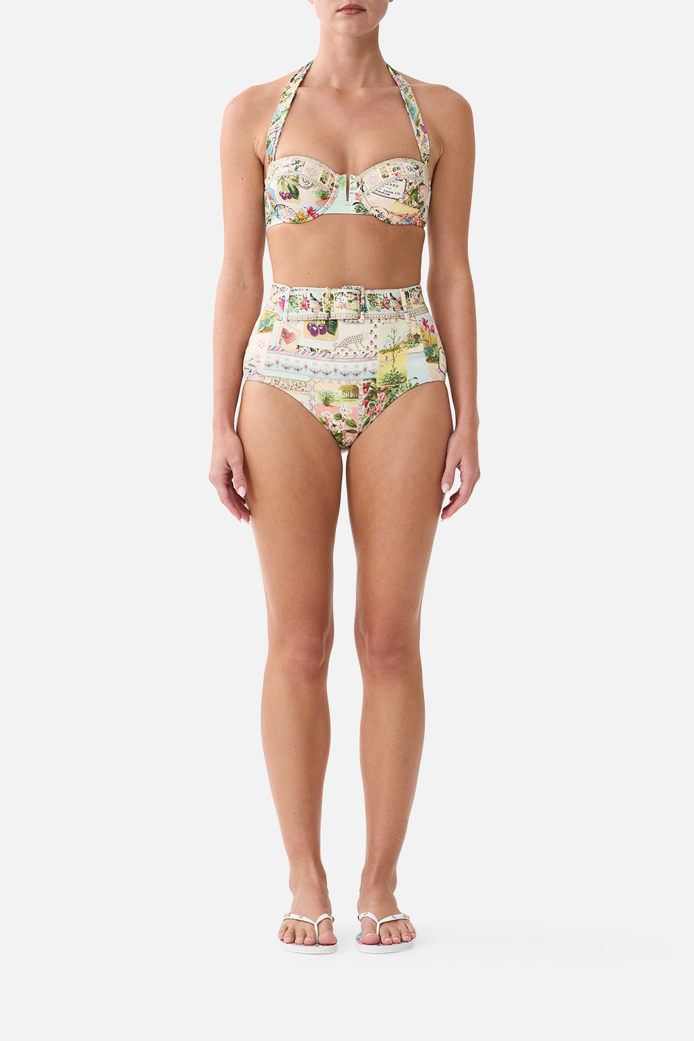 HIGH WAISTED BIKINI BOTTOM W BELT LA BELLE BOTANIQUE