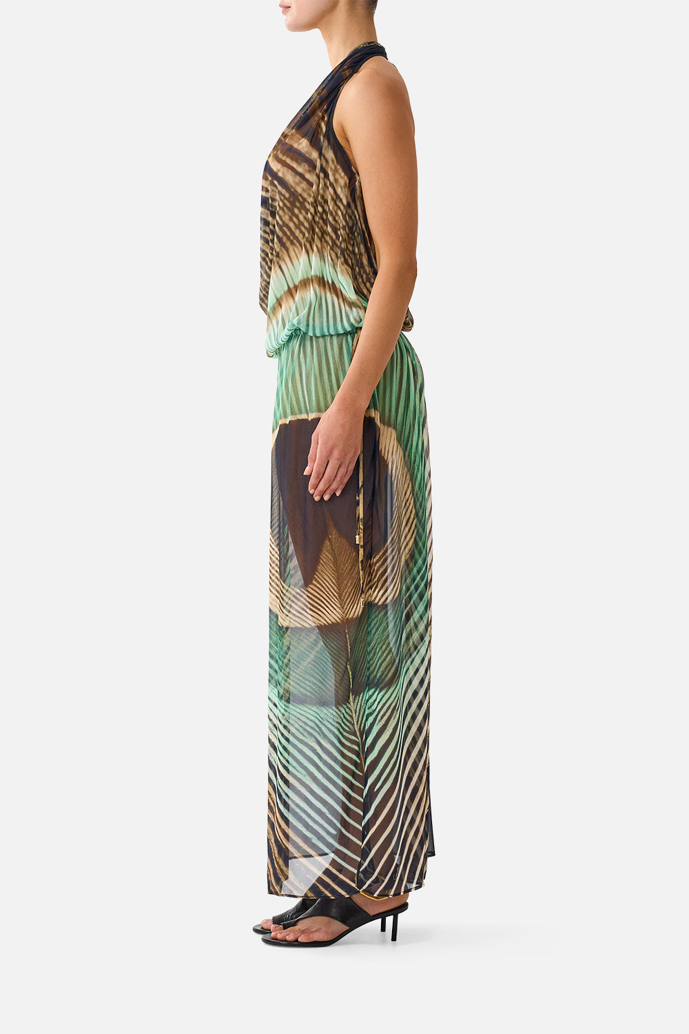 DRAPE FRONT DRAWCORD MAXI DRESS A WINK TO THE WILD