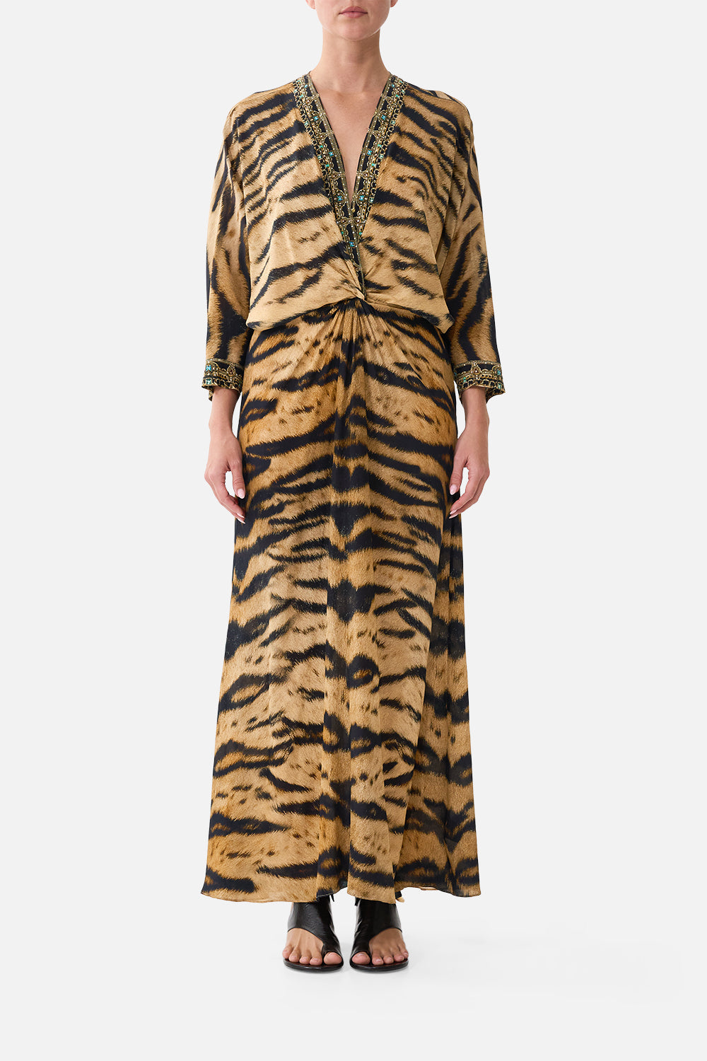 The Twist Front Batwing Dress in print A Wink To The Wild