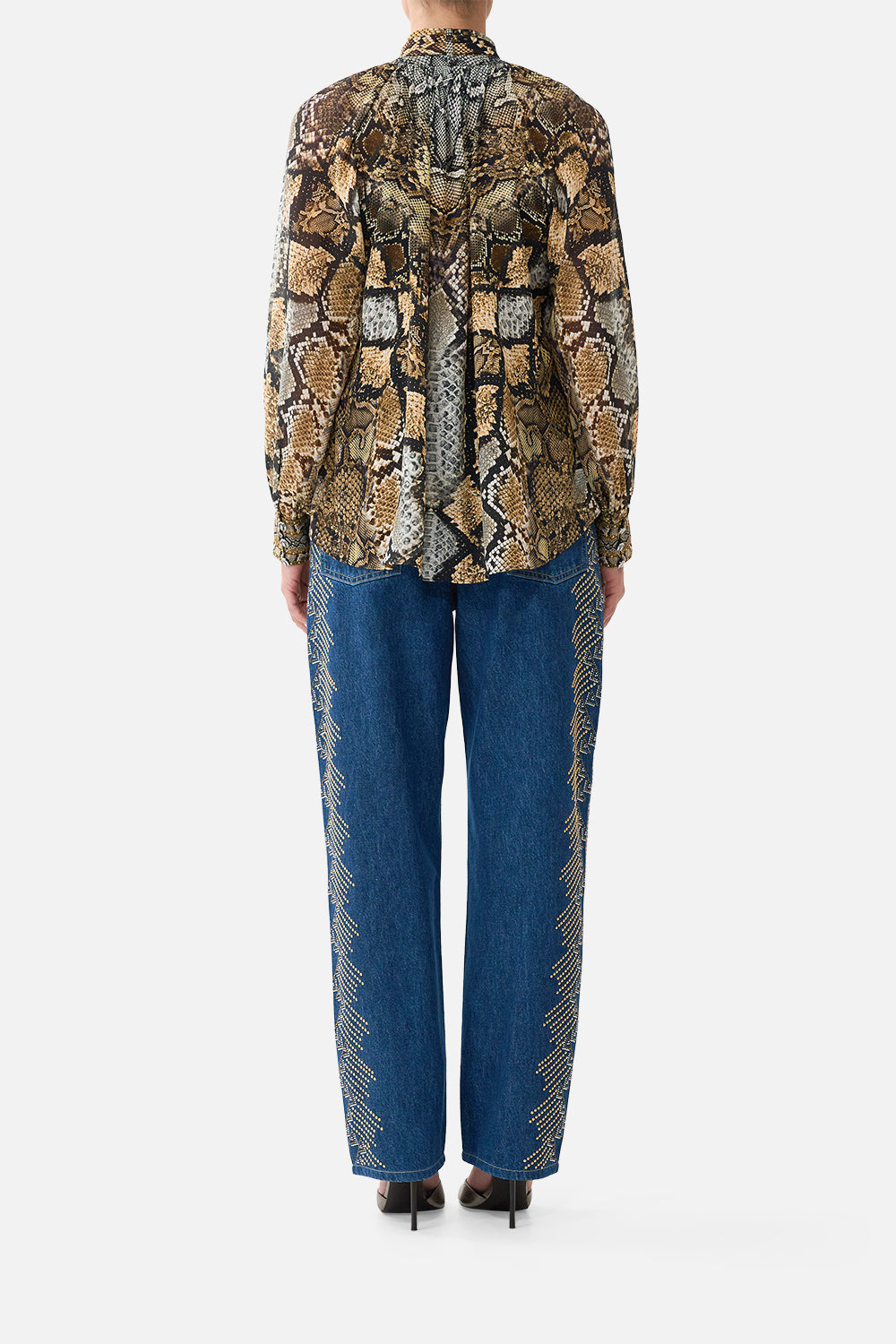 The CAMILLA Milla Girlfriend Jean in Denim. Model View