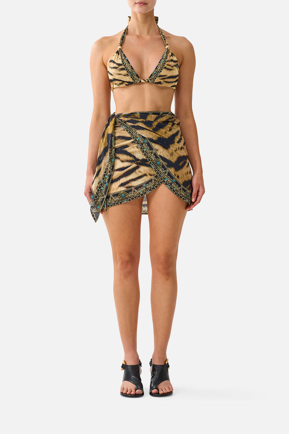 EYELET WRAP MINI SARONG W TIE WAIST A WINK TO THE WILD