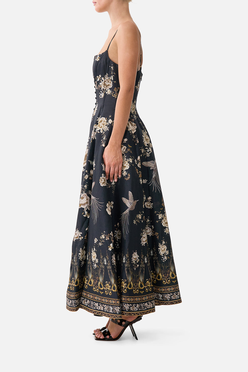 CORSET DRESS WITH LONG FLARED SKIRT FLAMENCO FOLKLORE