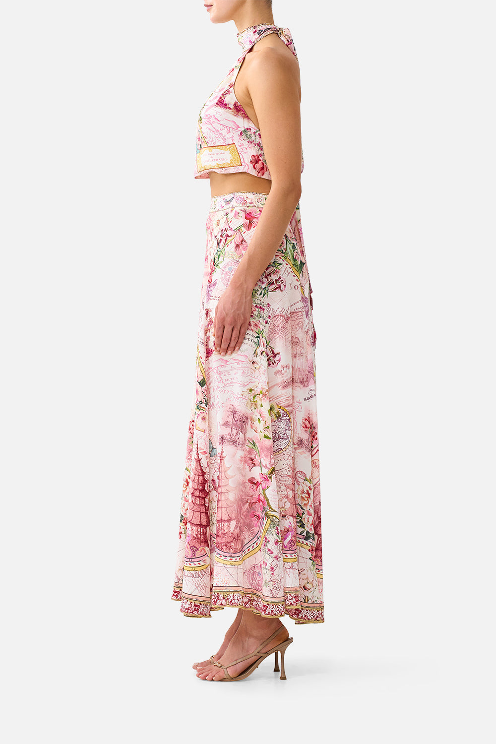 PANELLED FLARED LONG SKIRT JOURNAL DE VOYAGE