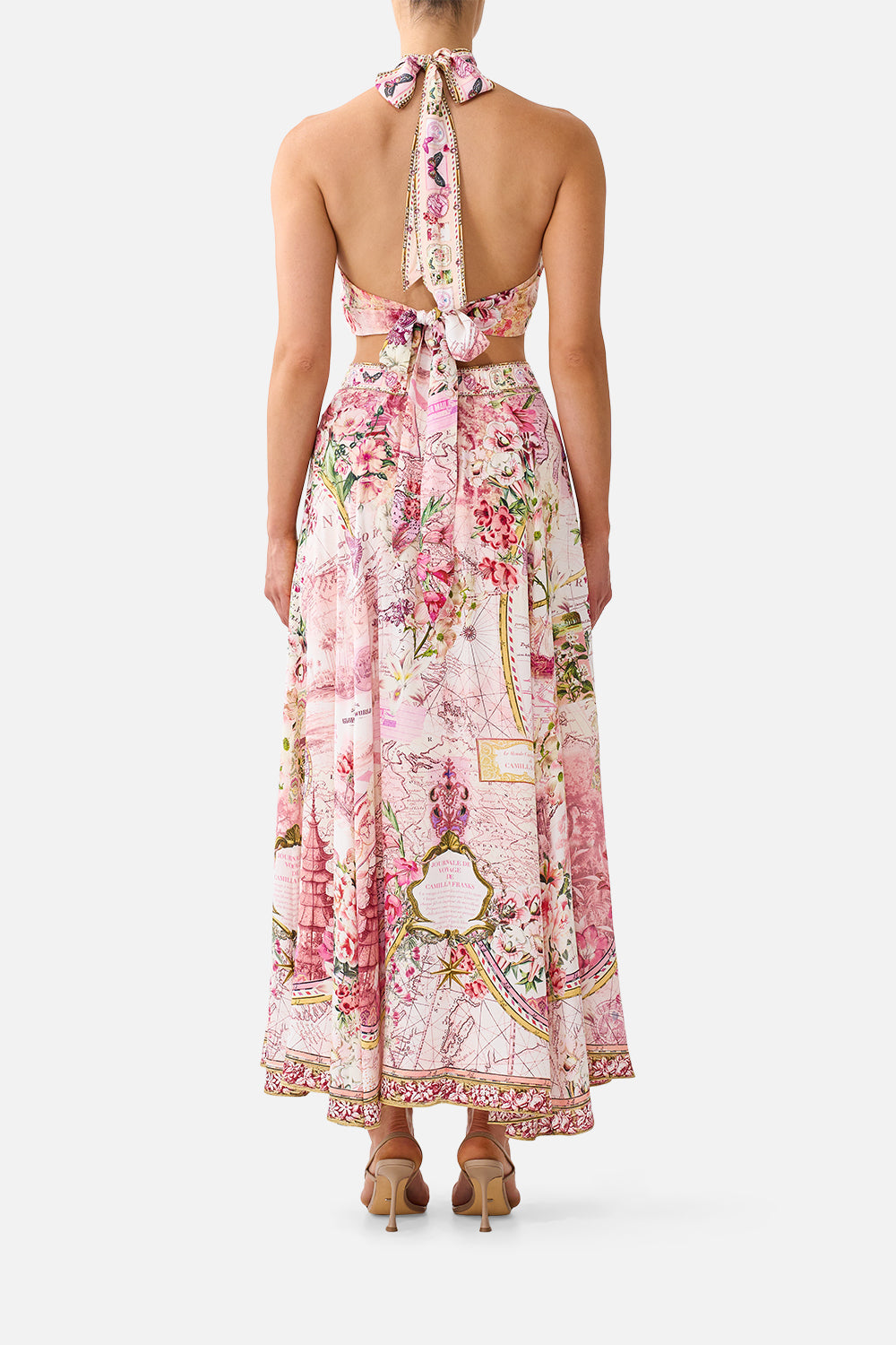 PANELLED FLARED LONG SKIRT JOURNAL DE VOYAGE