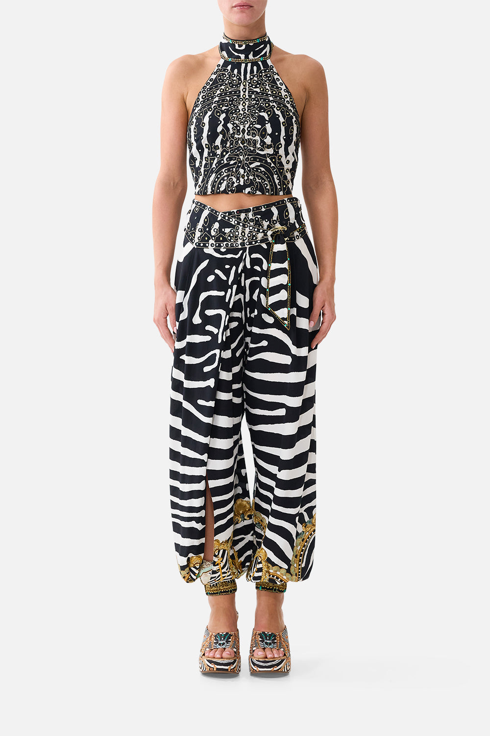 ASYMMETRICAL BELTED PANT ZIG ZAG ZOO