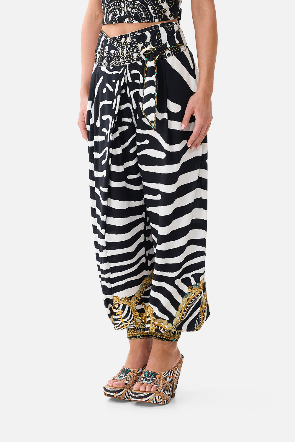 ASYMMETRICAL BELTED PANT ZIG ZAG ZOO