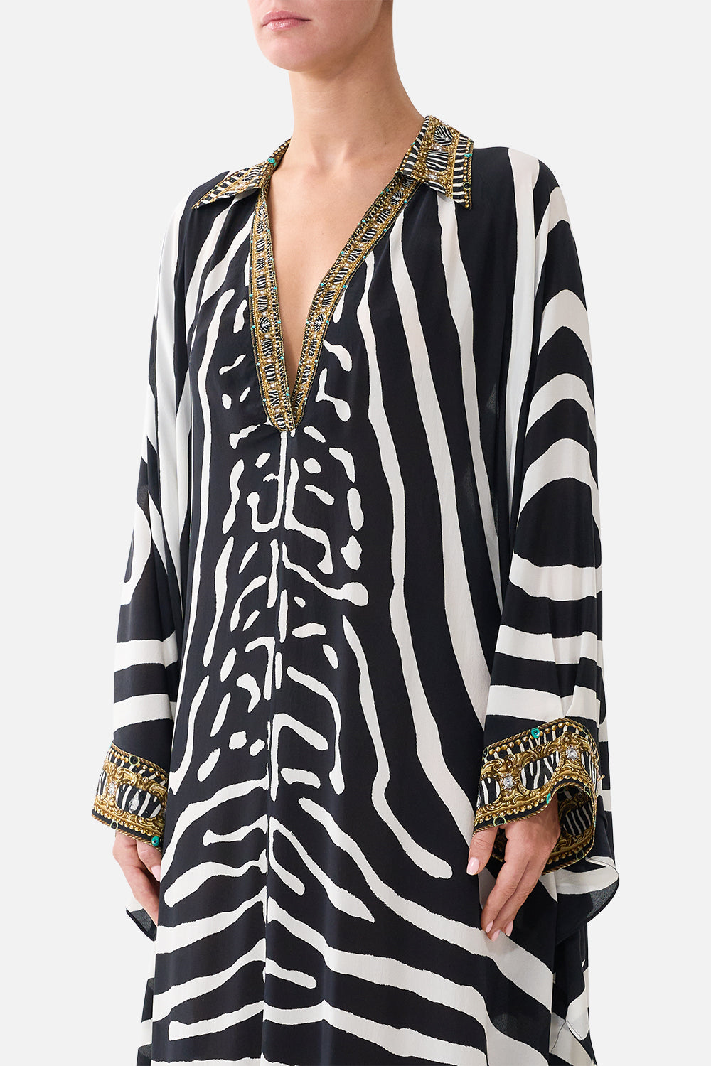 LONG KAFTAN WITH BUTTON CUFF ZIG ZAG ZOO