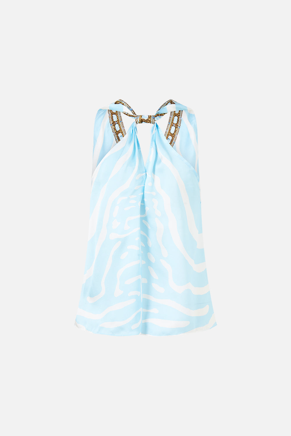 V NECK TOP WITH KNOT BACK SPIRIT OF STRIPES
