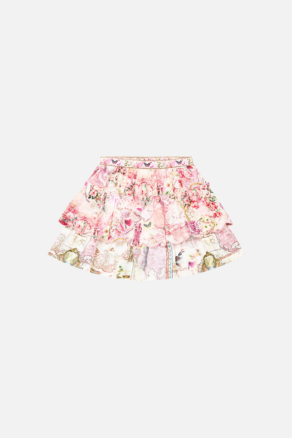 KIDS LAYERED MINI SKIRT W GATHERED FRILL JOURNAL DE VOYAGE