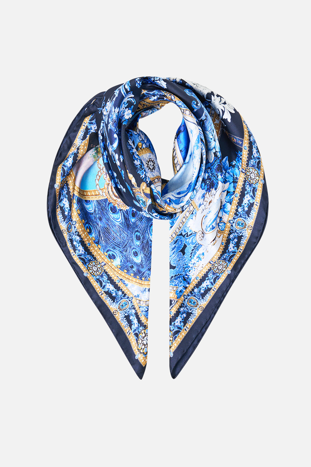 PRINTED SILK TWILL SQUARE SCARF SWEET SACRÉ BLEU