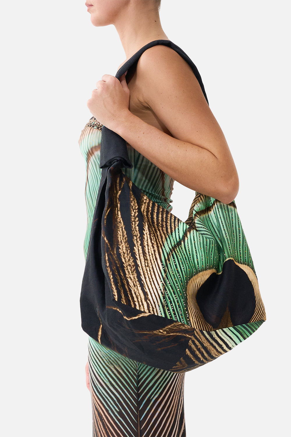 The Slouch Shoulder Bag With Knot Details in print A Wink To The Wild