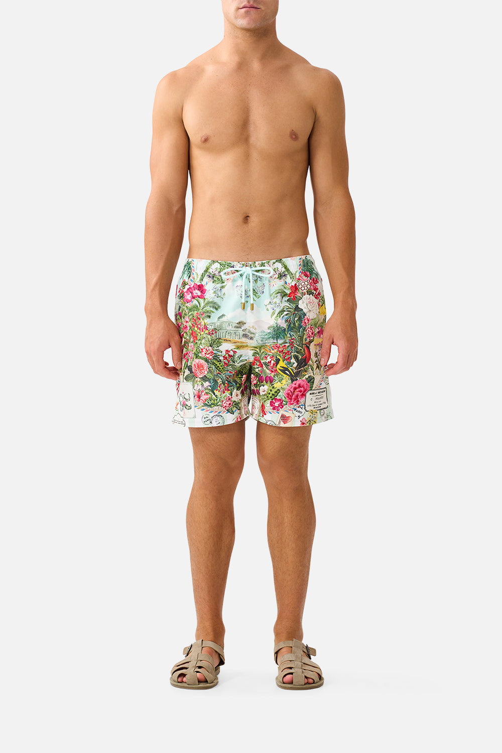 MID LENGTH BOARDSHORT WITH ELASTIC WAIST LA BELLE BOTANIQUE