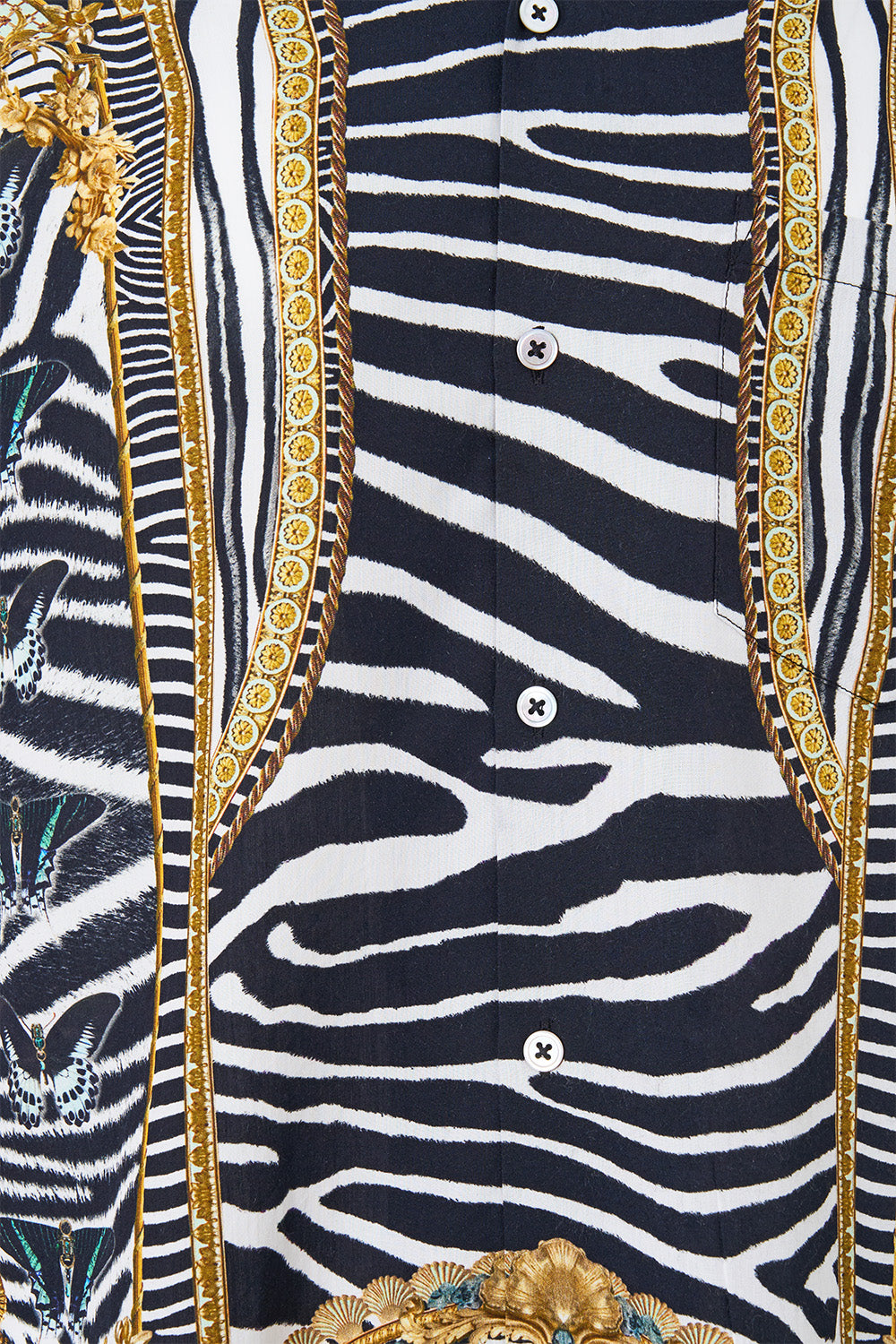 SHORT SLEEVE CAMP COLLARED SHIRT ZIG ZAG ZOO