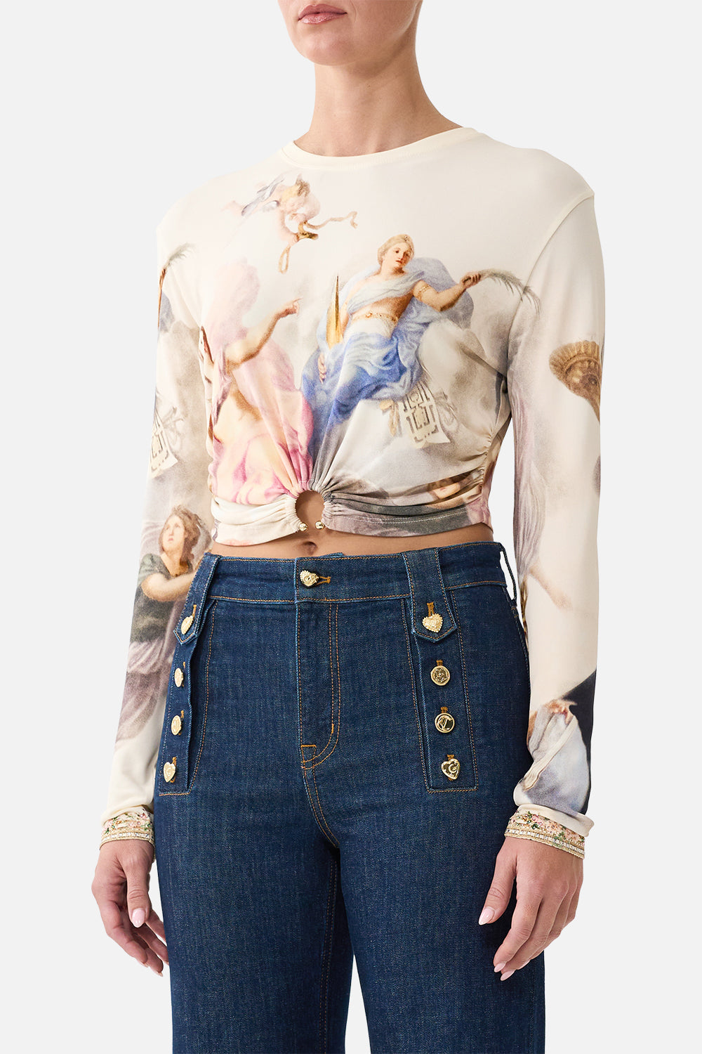 JERSEY LONG SLEEVE TOP WITH HARDWARE A CERTAIN JE NE SAIS QUOI
