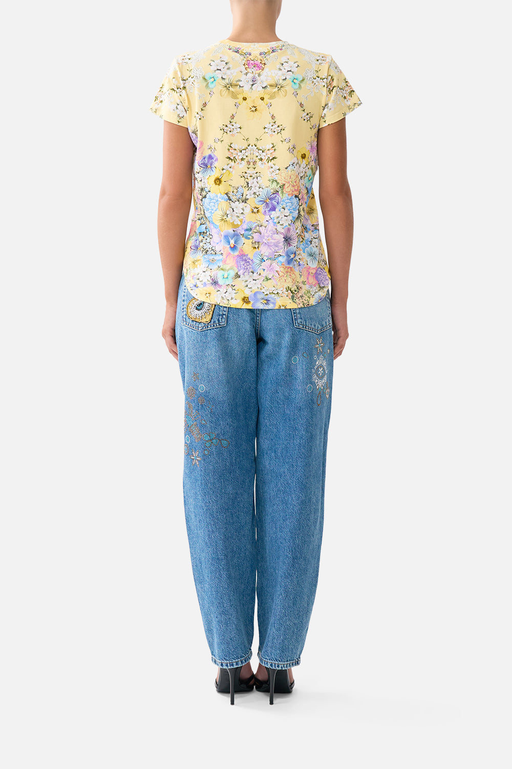 The CAMILLA slim fit round neck t-shirt from our print darling buds