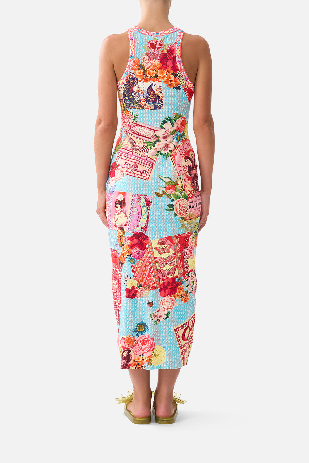 The CAMILLA JERSEY TANK DRESS PAPERS AND CURIOUS CAPERS in our  print.