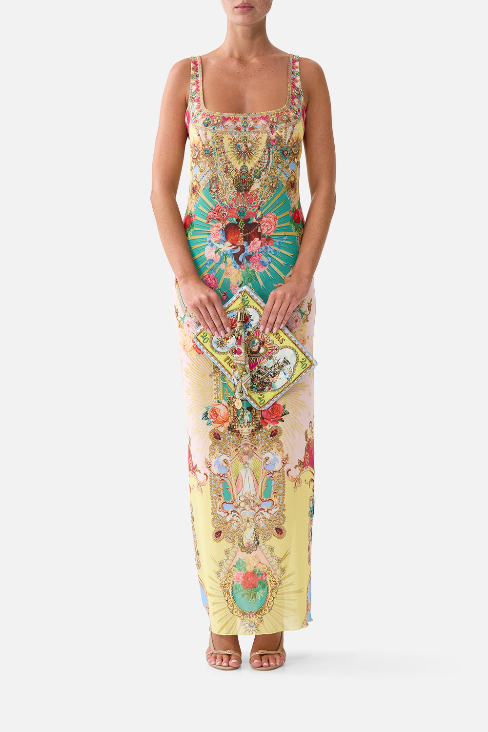 The CAMILLA SCARF CLUTCH PAINTED PRAYERS