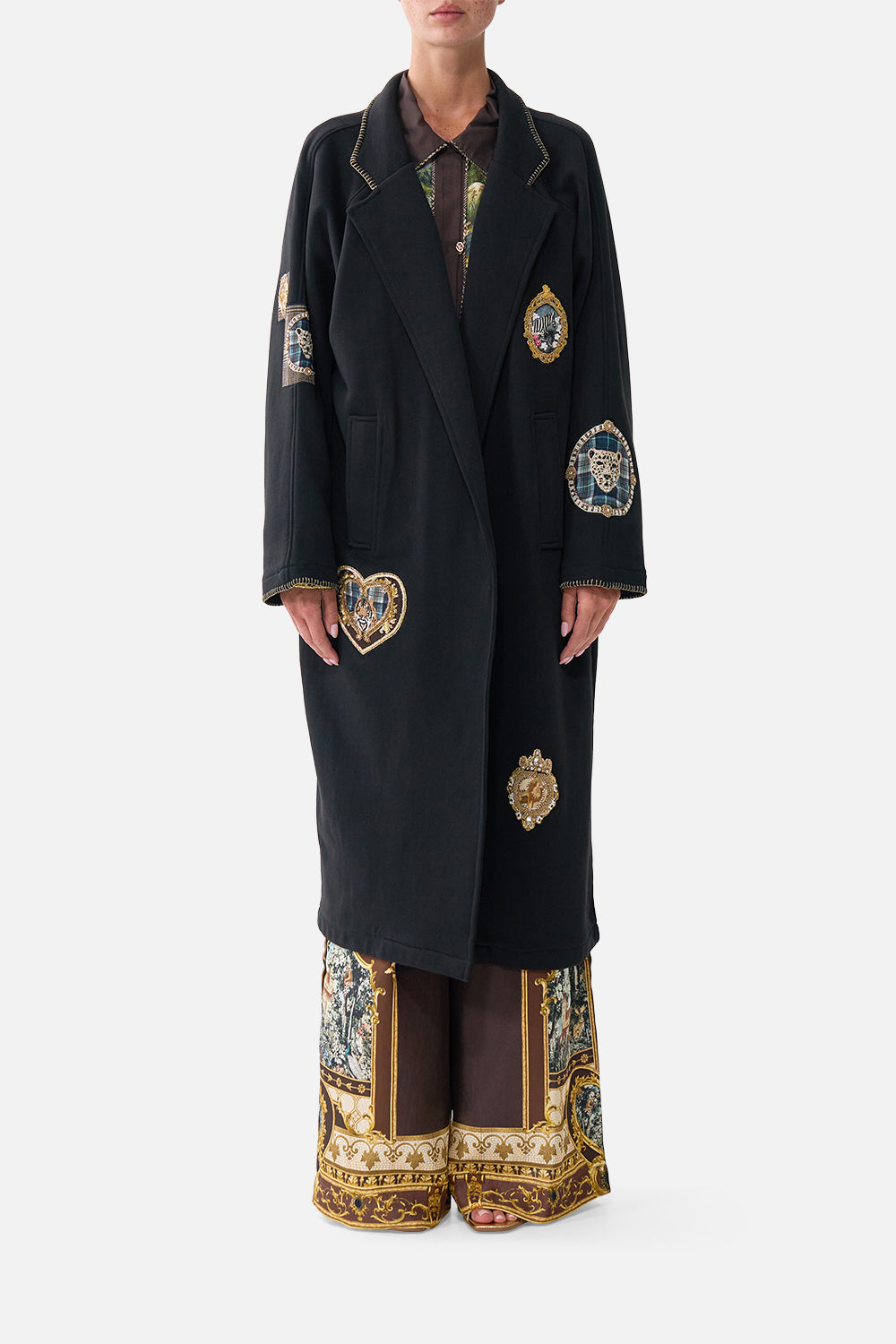 The CAMILLA Sweat Trench Coat Animals in the Palace in our Animals in the Palace print.