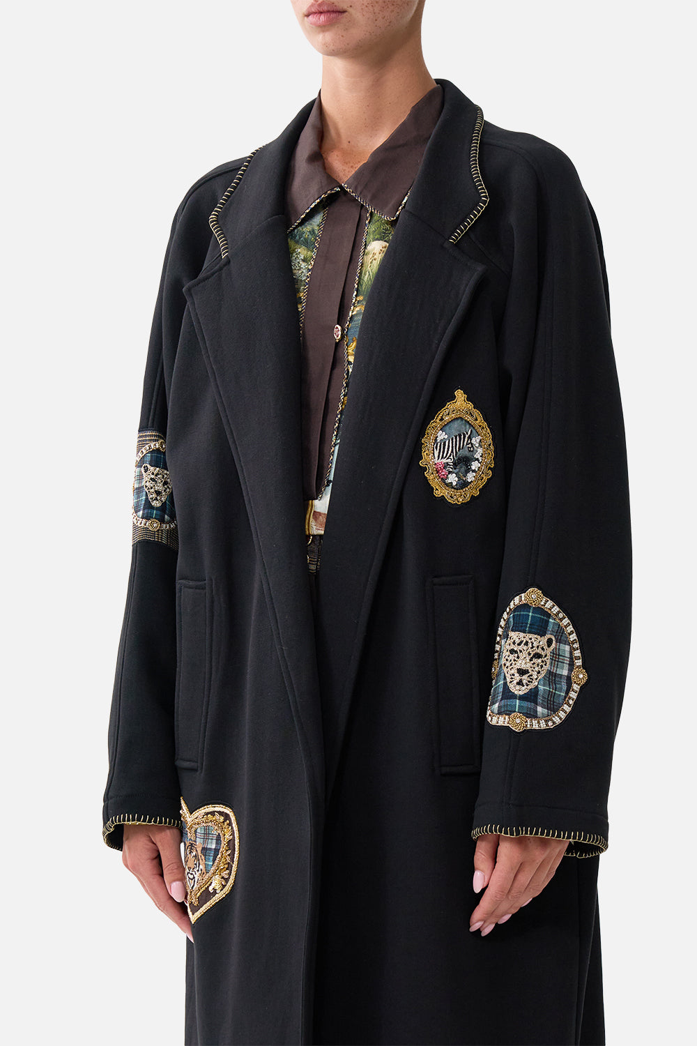 The CAMILLA Sweat Trench Coat Animals in the Palace in our Animals in the Palace print.