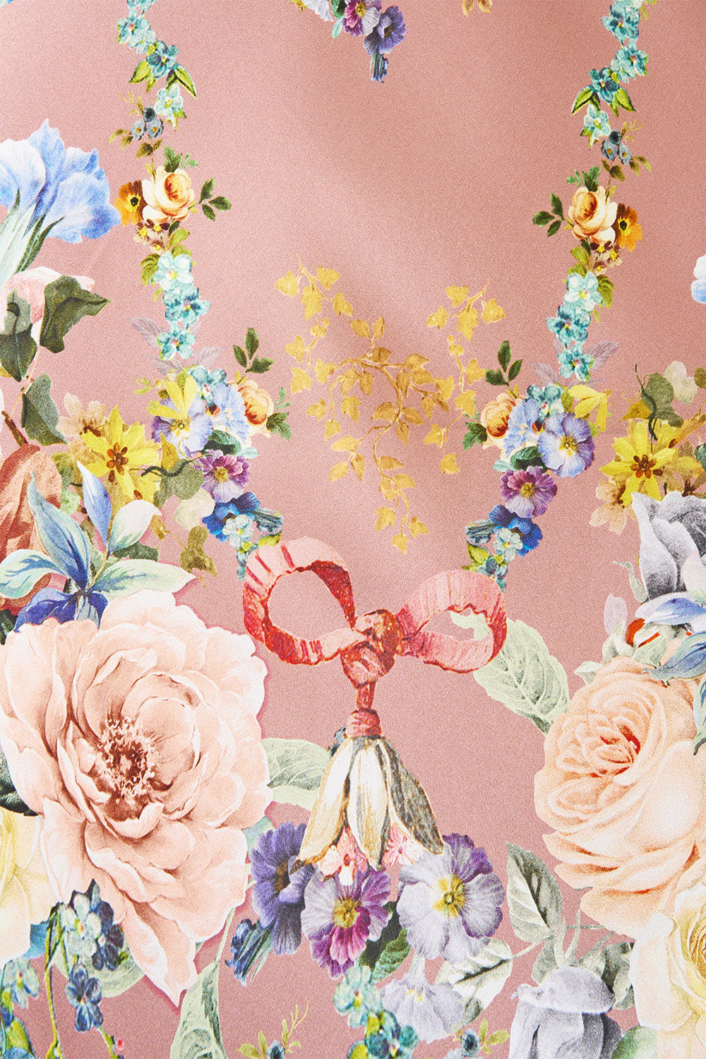 The CAMILLA V NECK BIAS SLIP DRESS WITH BACK FRILL CHAMBER OF BLOOMS