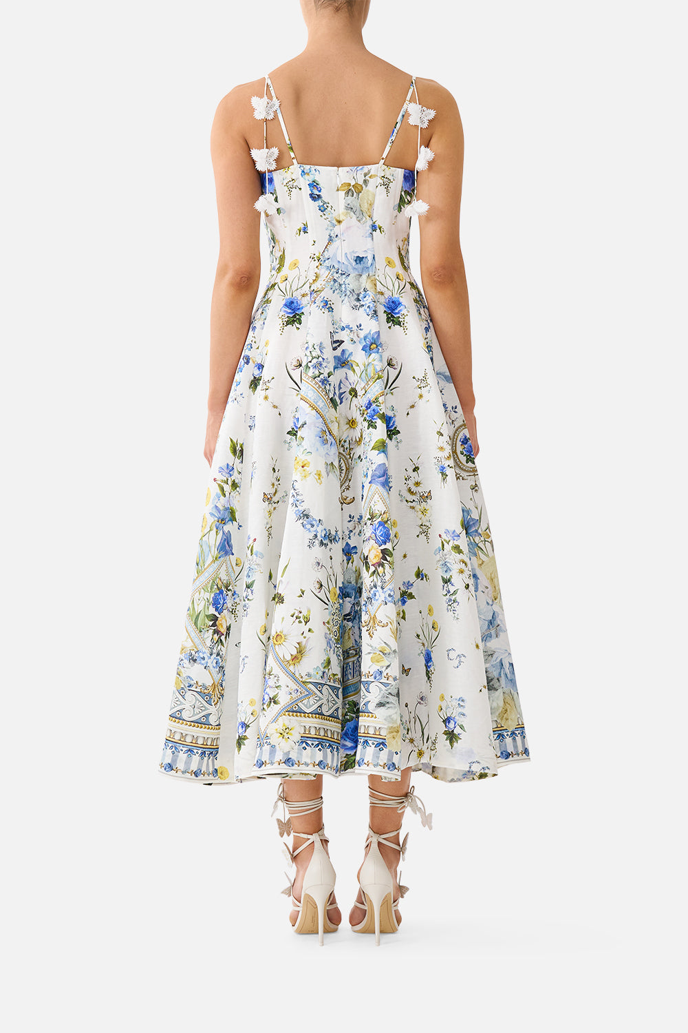 The CAMILLA CORSET DRESS WITH LONG FLARED SKIRT DANDELION SKIES