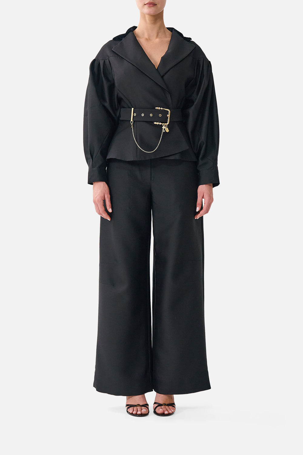 The CAMILLA Collared Jacket with Belt Leopard Libertine in our Leopard Libertine print.