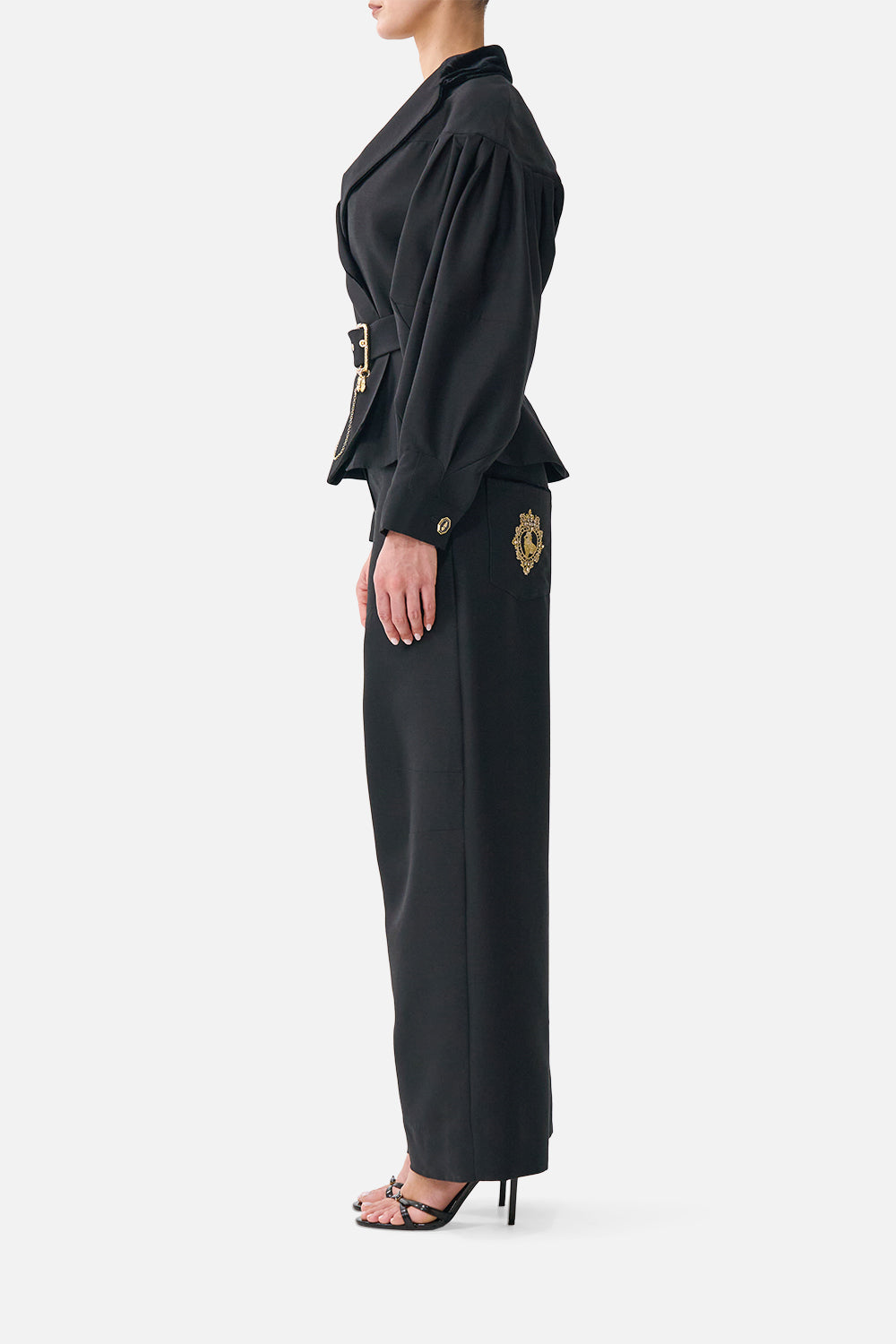 The CAMILLA COLLARED JACKET WITH BELT LEOPARD LIBERTINE