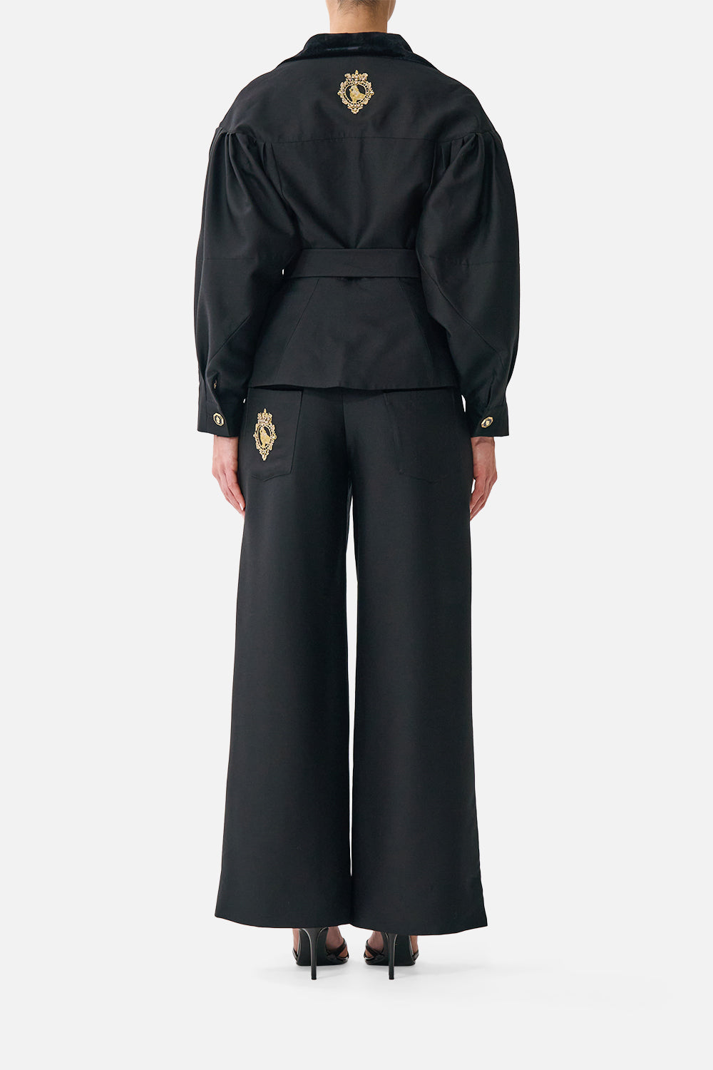 The CAMILLA Collared Jacket with Belt Leopard Libertine in our Leopard Libertine print.