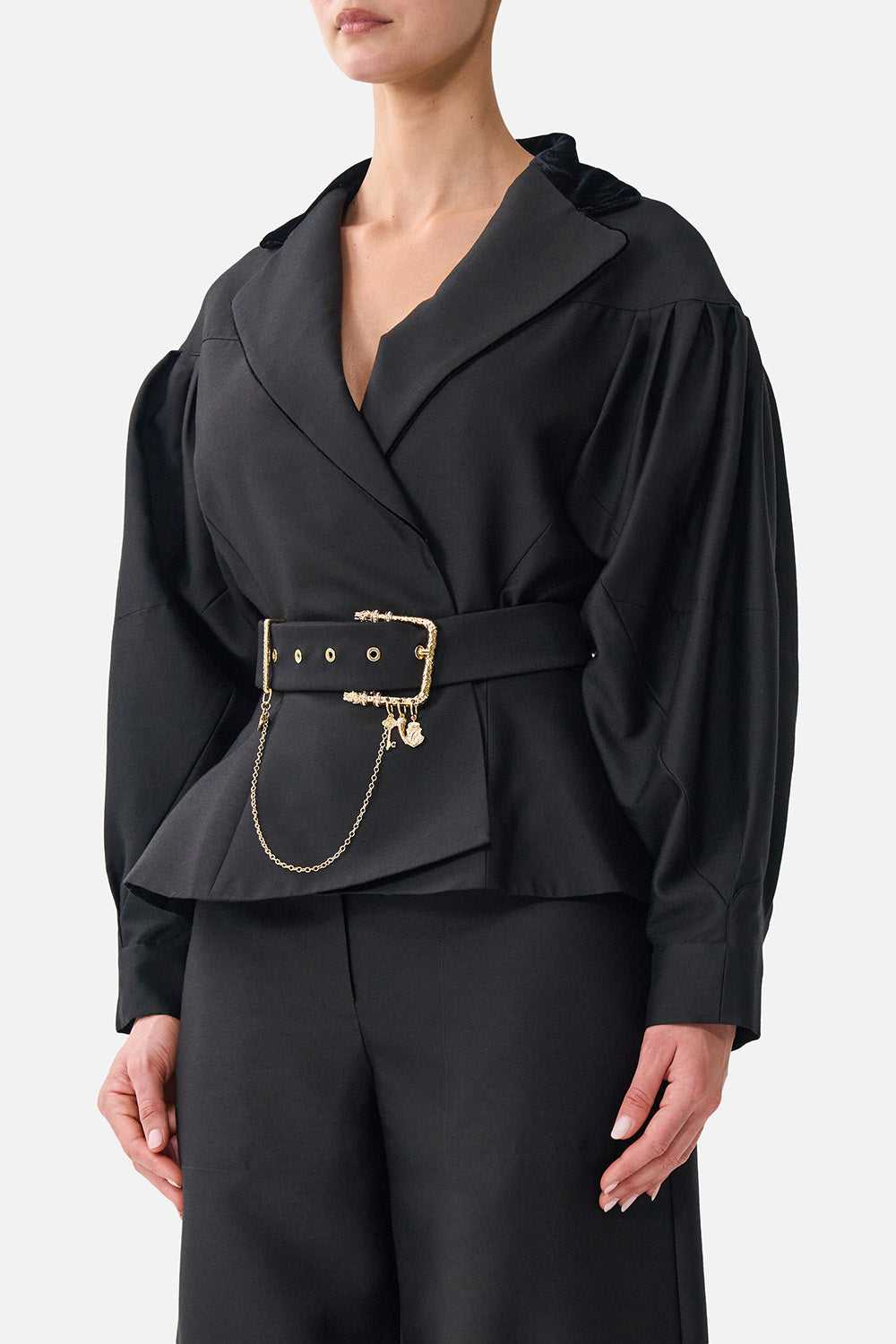 The CAMILLA Collared Jacket with Belt Leopard Libertine in our Leopard Libertine print.