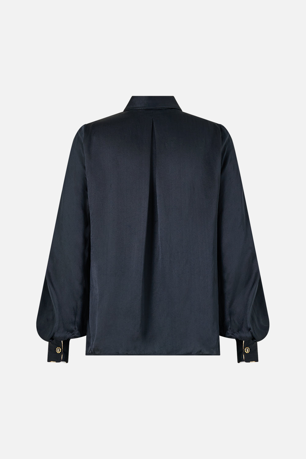 The CAMILLA Collared Shirt with Frill Neck Detail Leopard Libertine in our Leopard Libertine print.