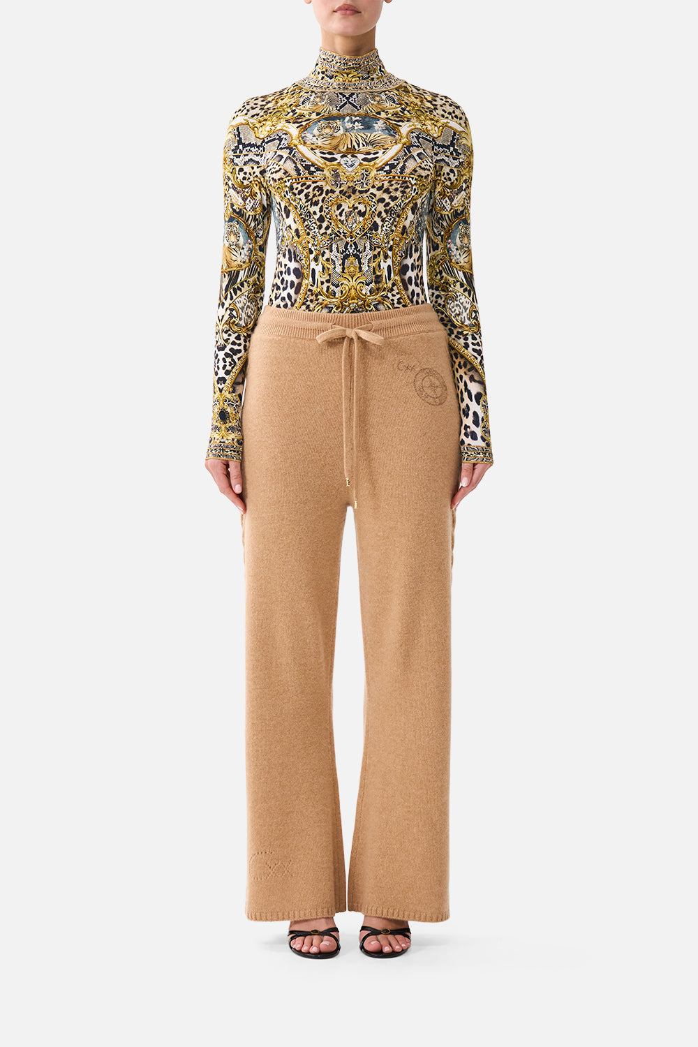 The CAMILLA Jersey Turtleneck Leopard Libertine in our Leopard Libertine print.