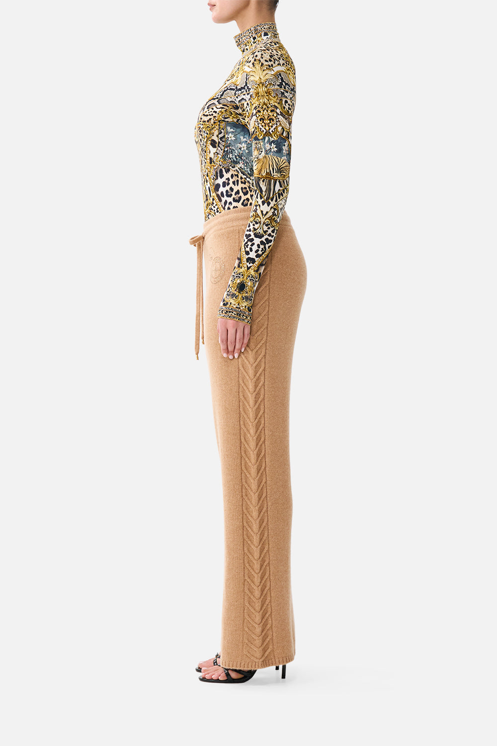 The CAMILLA JERSEY TURTLENECK LEOPARD LIBERTINE