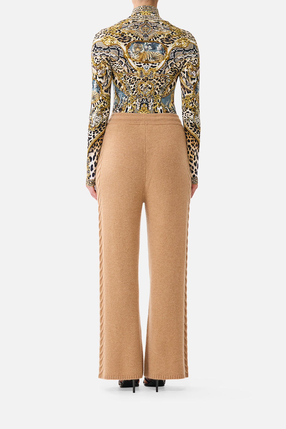 The CAMILLA Jersey Turtleneck Leopard Libertine in our Leopard Libertine print.