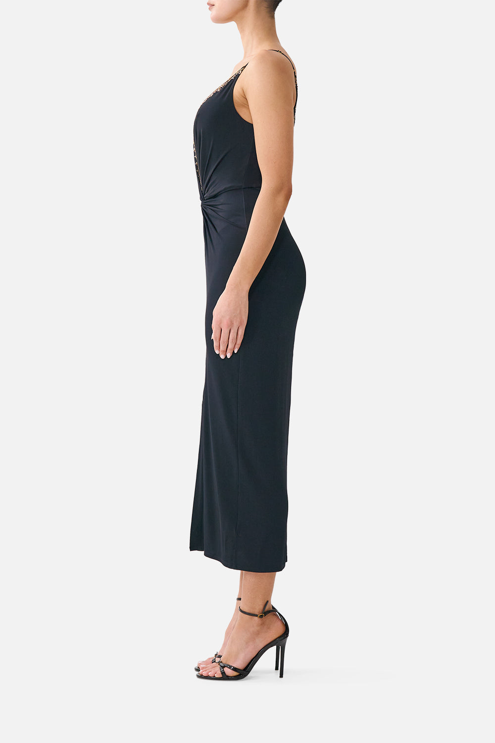 The CAMILLA STRAPPY DRESS WITH TWIST FRONT LEOPARD LIBERTINE
