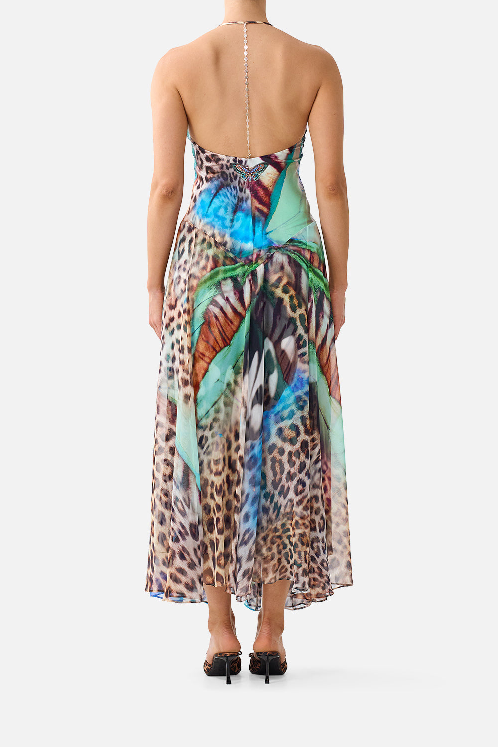 The CAMILLA HARDWARE DETAIL SLIP DRESS BUTTERFLY BOHEMIA