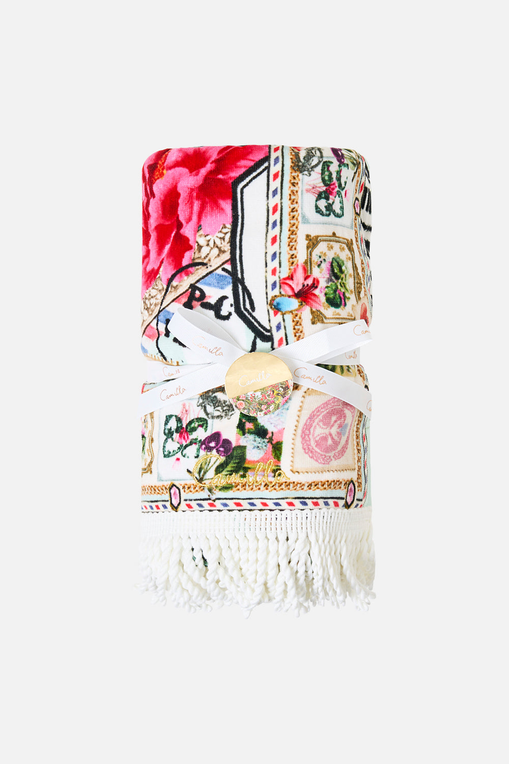 BEACH TOWEL WITH FRINGE LA BELLE BOTANIQUE